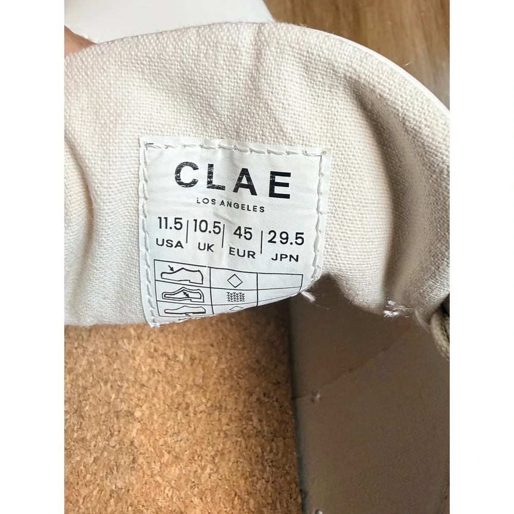 CLAE Bradley White Vegan Leather Sneakers Mens 11.5 Low Top Shoes w/ defect